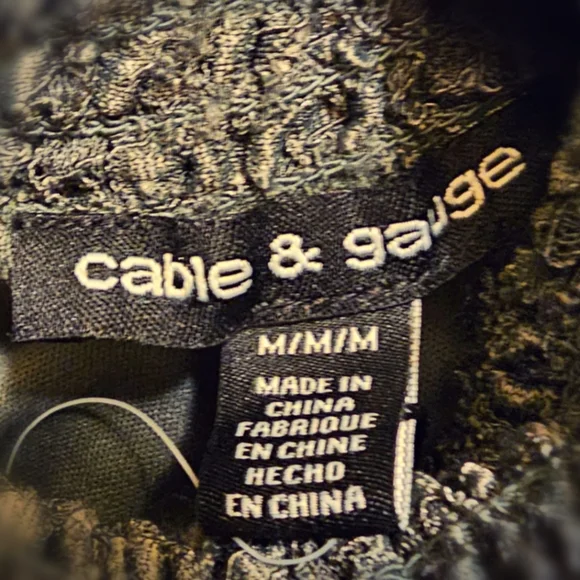 NWT Cable & Gauge Lace Overlay High Neck Blouse - Picture 4 of 4